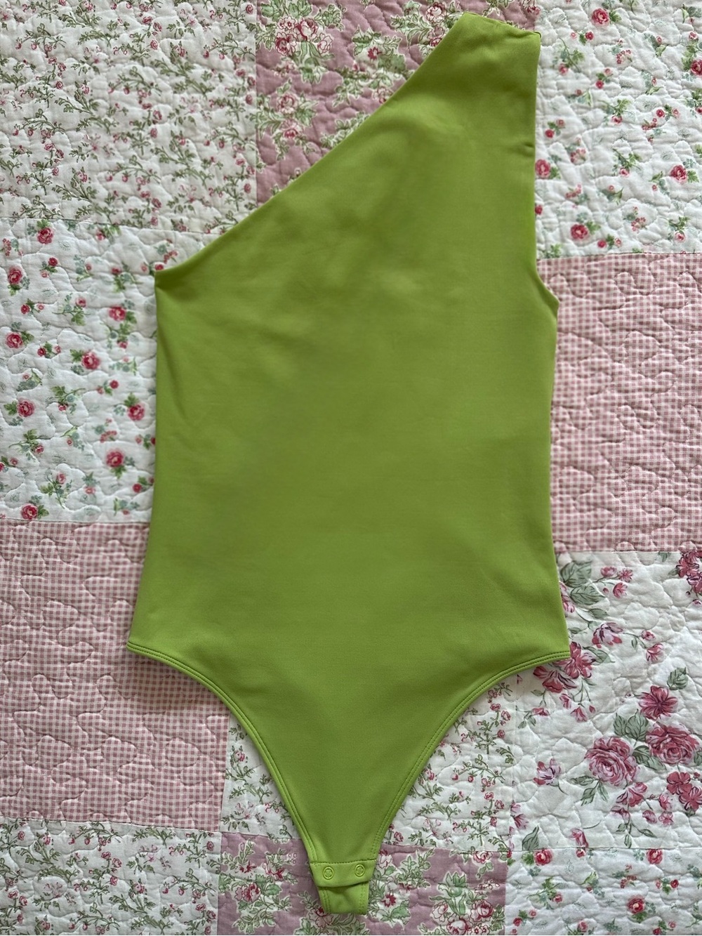 Aritzia Babaton One-Shoulder Lime Green Contour Bodysuit
